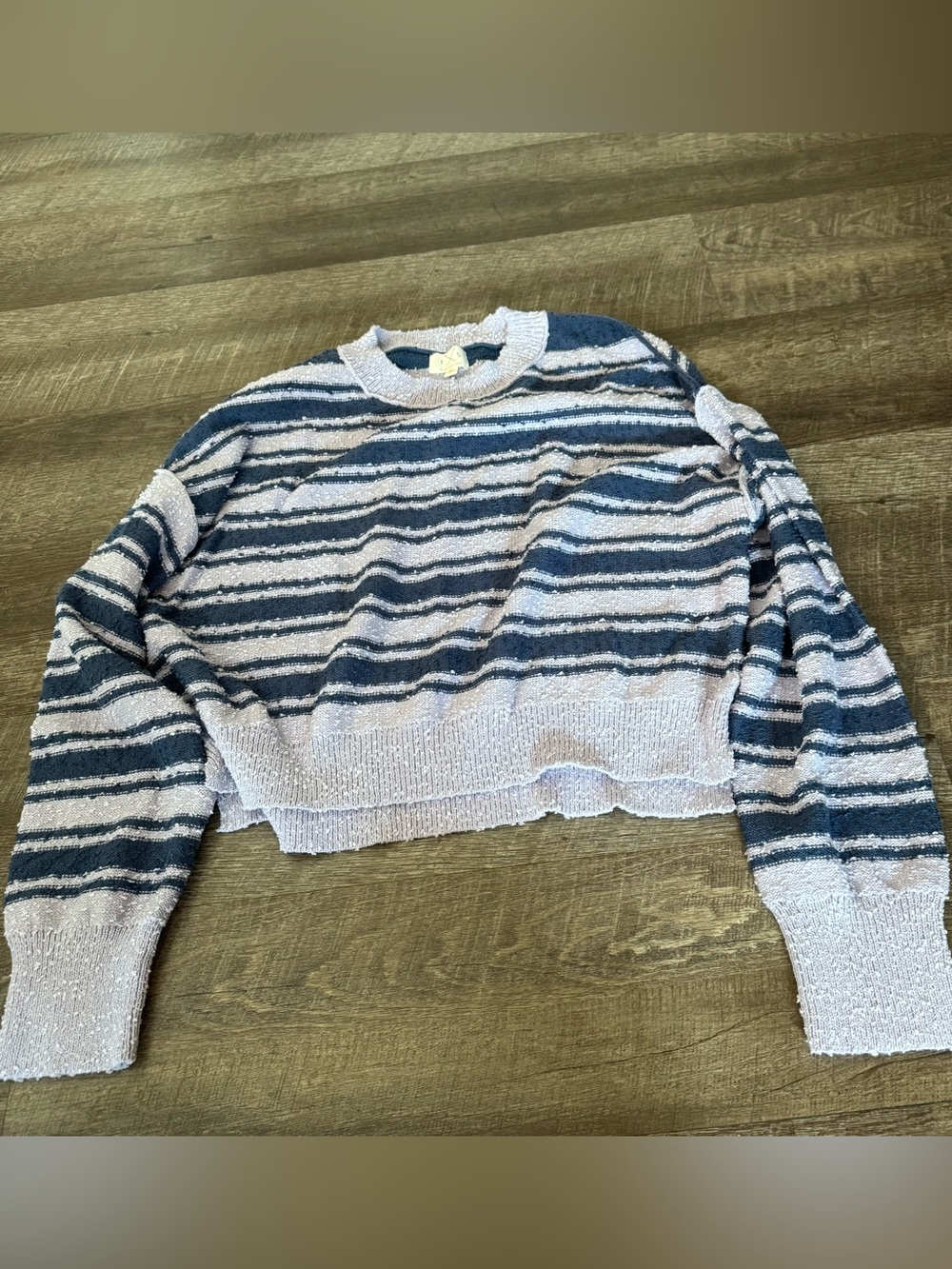 Thread & Supply Striped Crewneck Sweater - Blue & Light Purple